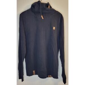 Naketano Women's Long Sleeve Hoodie Cowl Neck Size XL Gray Blue